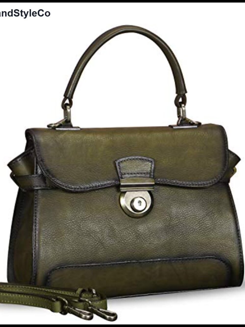 Genuine Leather Satchel Crossbody Shoulder Bag with Strap